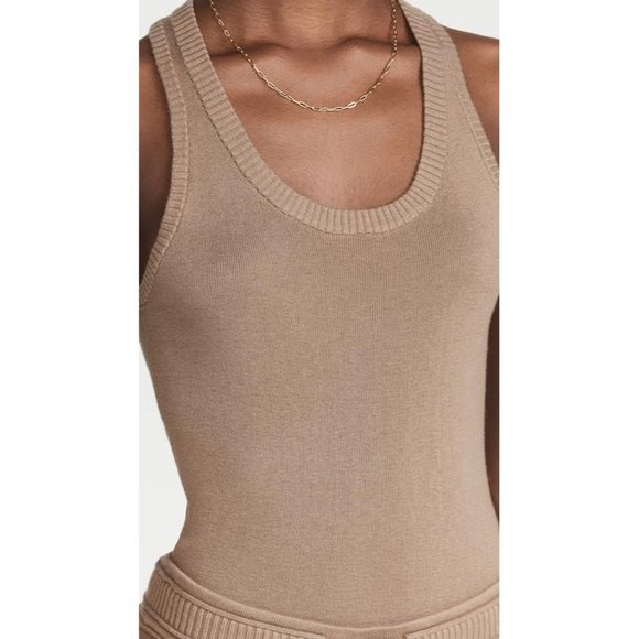 SPLENDID Talia Racerback Scoop Neck Sweater Tank in Toast - NWT - Size Large - Picture 7 of 7